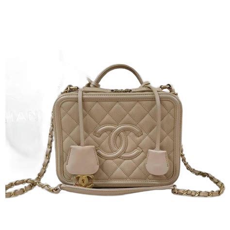 beige chanel cc filigree medium|Beige Chanel Purse for Sale .